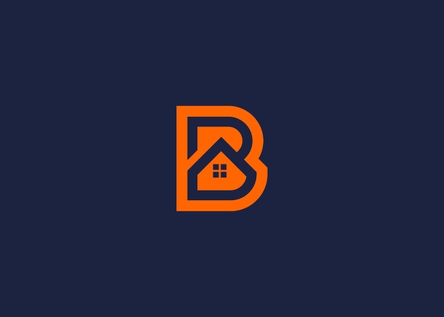 Vector letter b with house logo icon design vector design template inspiration