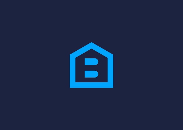 Вектор Буква b с дизайном иконы логотипа дома вдохновение для шаблонов векторного дизайна
