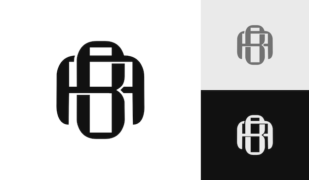 Letter BA or AB initial monogram logo design