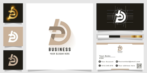 名刺デザインの文字baまたはdモノグラムロゴ