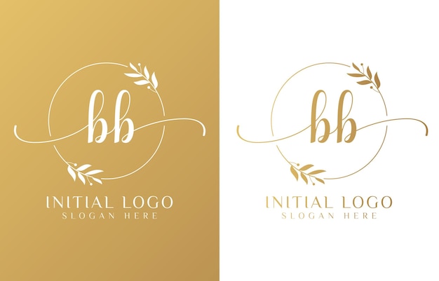 Vector letter bb beauty logo with flourish ornament