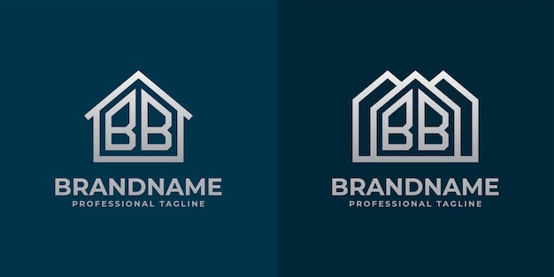 Letter BB Home Logo Set Suitable for any business related to house real estate construction interior with BB initials