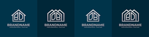 Letter BD and DB Home Logo Set Suitable for any business related to house real estate construction interior with BD or DB initials