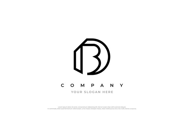 Letter BD of DB Monogram Logo-ontwerp