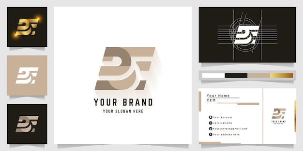 Letter BE of DBE monogram logo met visitekaartje ontwerp