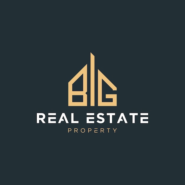 letter bg real estate, realtor, property, construction, house, home, building, or remodeling logo