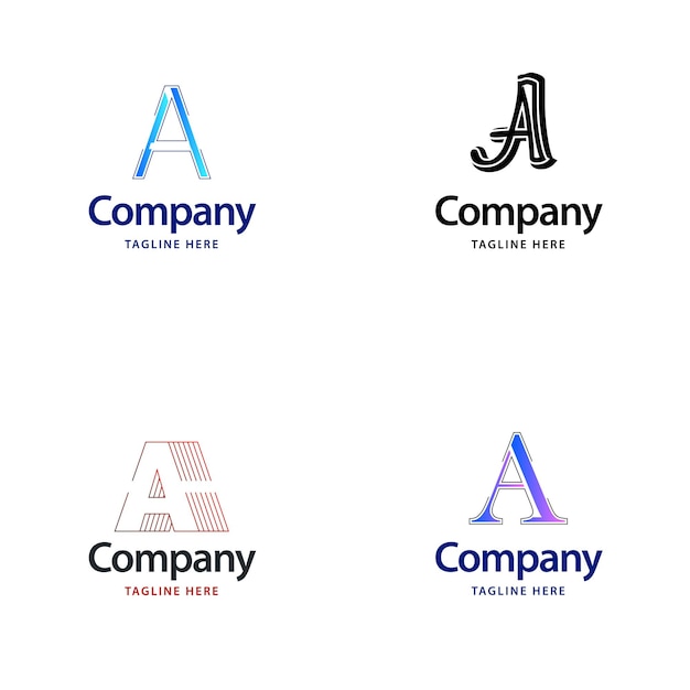 Letter A Big Logo Pack Design あなたのビジネスのための創造的なモダンなロゴデザイン