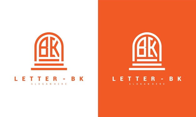 Lettera bk logo icona modello di progettazione vettore premium vettore premium