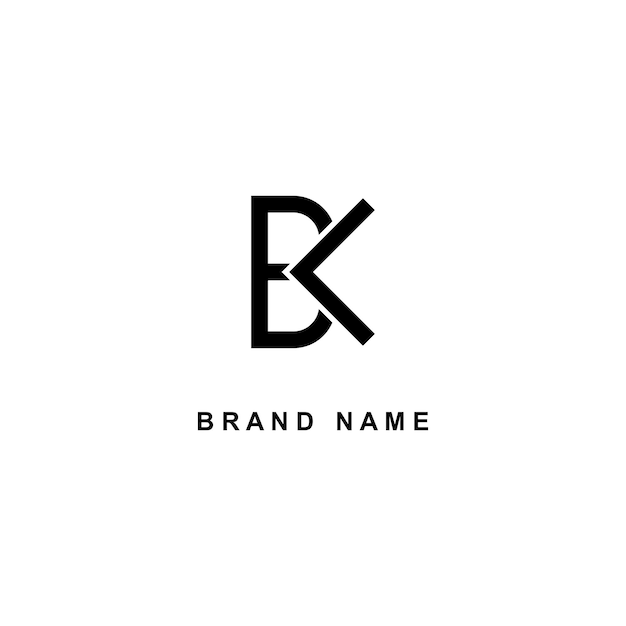 Letter BK logo template vector