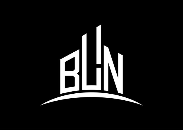 Letter BLN building vector monogram logo ontwerp sjabloon Building Shape BLN logo