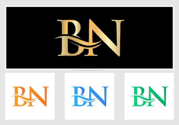 文字 BN ロゴ デザイン。 BN ロゴタイプ テンプレート