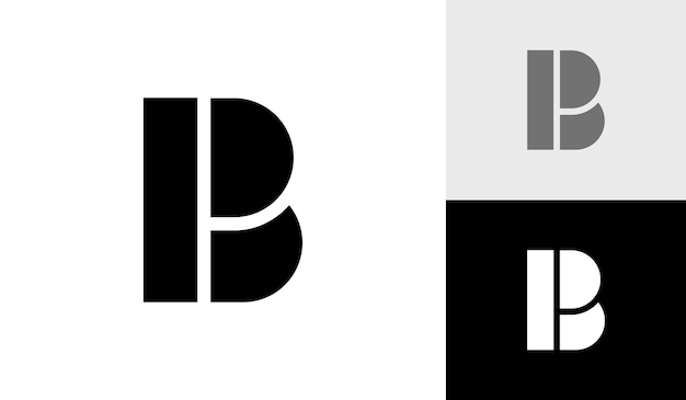 Letter BP of PB eerste monogram logo-ontwerp