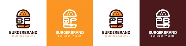 Vector letter bp and pb burger logo suitable for any business related to burger with bp or pb initials