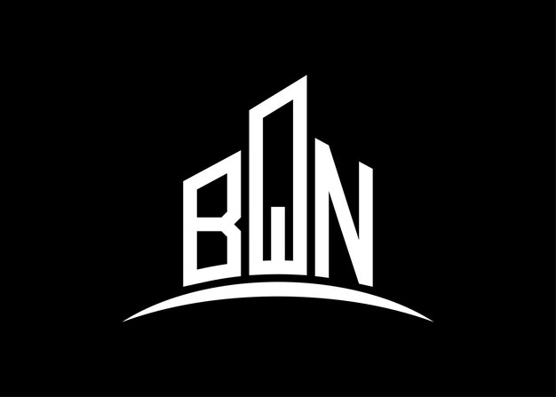 Letter BQN building vector monogram logo design template Building Shape BQN logo