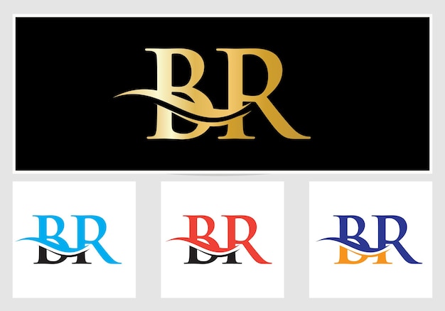 Letter BR Logo Design. BR Logotype Template