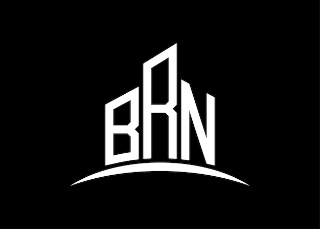 Letter BRN building vector monogram logo ontwerp sjabloon Building Shape BRN logo