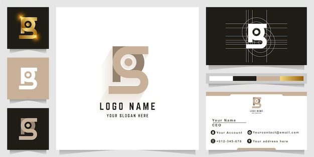 Letter BS or Sg monogram logo with business card design