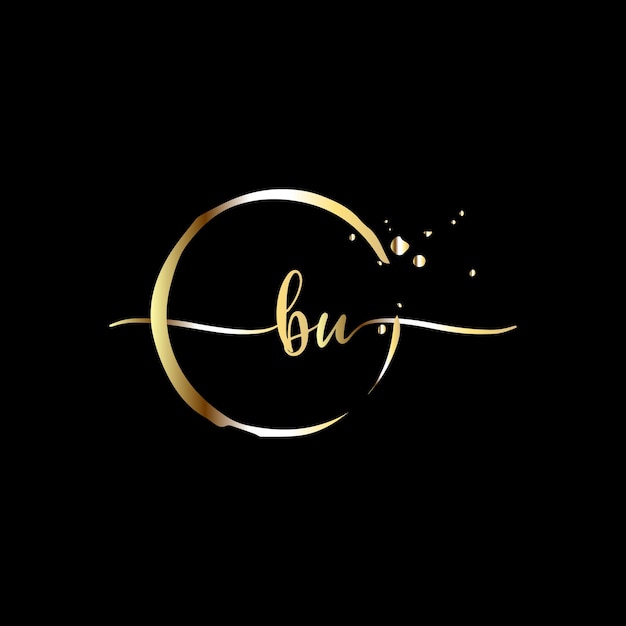 Letter bu Monogram design elements graceful template Industry fashion logo