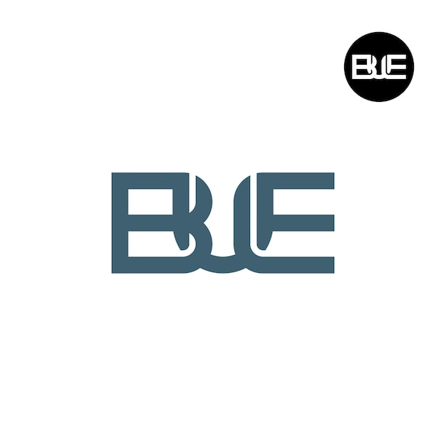 ベクトル bueの文字モノグラムロゴデザイン