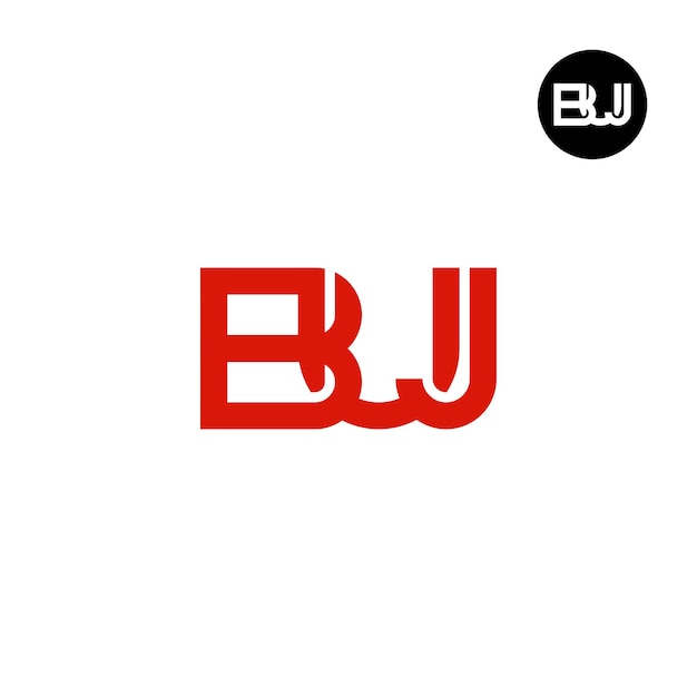 Вектор Дизайн логотипа буквы buj monogram