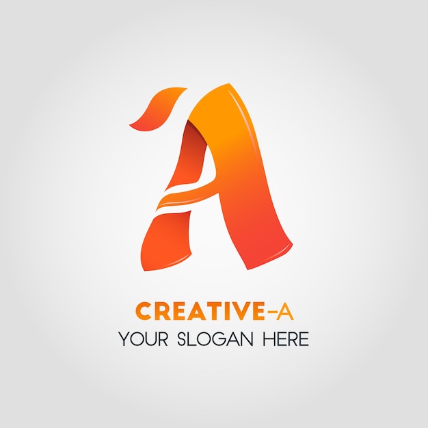 A Letter Business Logo Template With Gradient Orange Color 