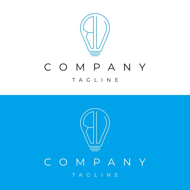 letter bv vb initial lamp solution bulblight icon logo design vector template