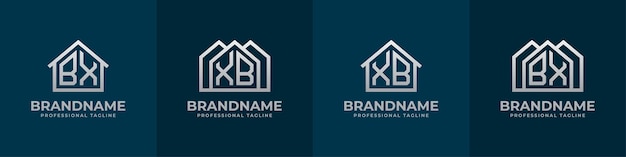 Letter BX and XB Home Logo Set Suitable for any business related to house real estate construction interior with BX or XB initials