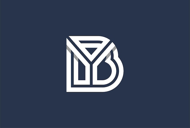 Letter by or yb logo design, letter by monogram logo inspiration, vector illustration