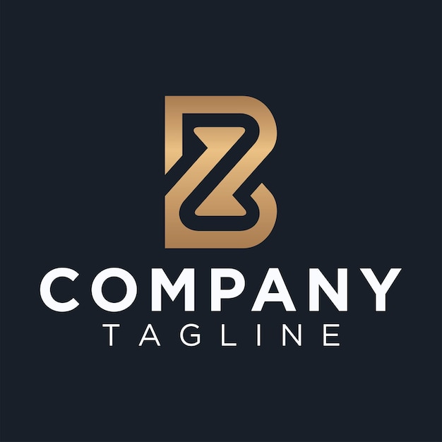 Vector letter bz or zb luxury logo