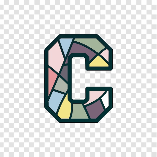 Letter C abstract colorful geometric logo