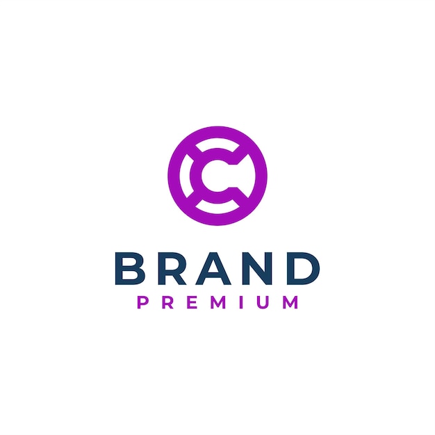 letter c blauw modern logo