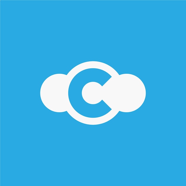 letter C blue cloud logo