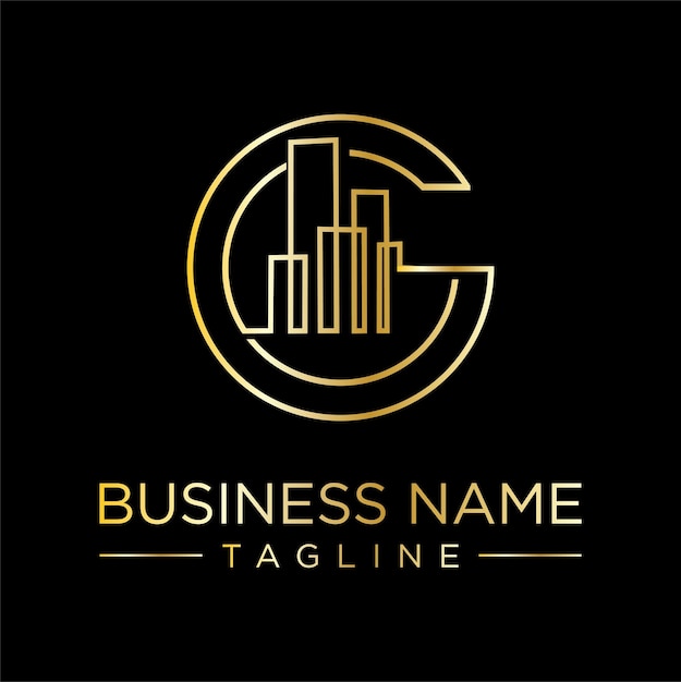 Вектор Буква c building logo luxury abstract