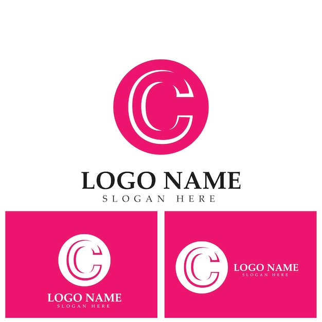 Vector letter c and c logo icon design template elements