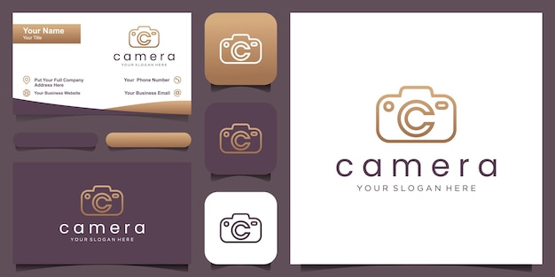 Letter c camera logo. camera photography logo with letter c icon vector template