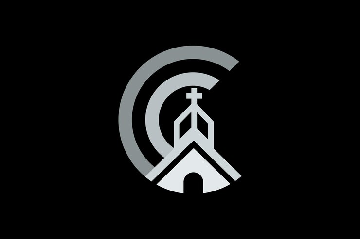 Letter C or CC chruch christiani monogram logo design vector