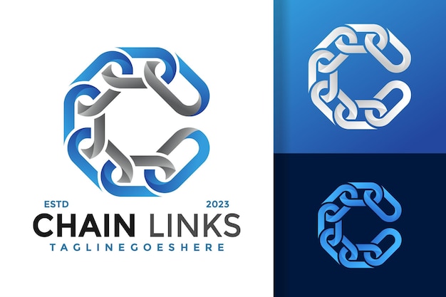 Иллюстрация векторного символа логотипа C Chain Links
