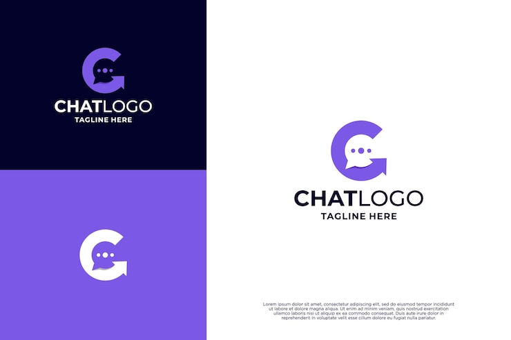 Vector letter c chat logo design with arrow growth concept