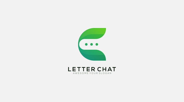 Letter c chat logo ontwerp vector illustratie