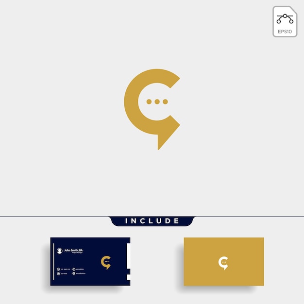 Vector letter c chat talk logo template vector design berichtpictogram