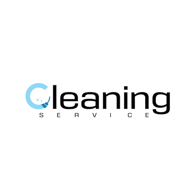 Letter C Cleaning Service Typography Logo