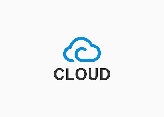 letter c cloud logo design vector illustration template