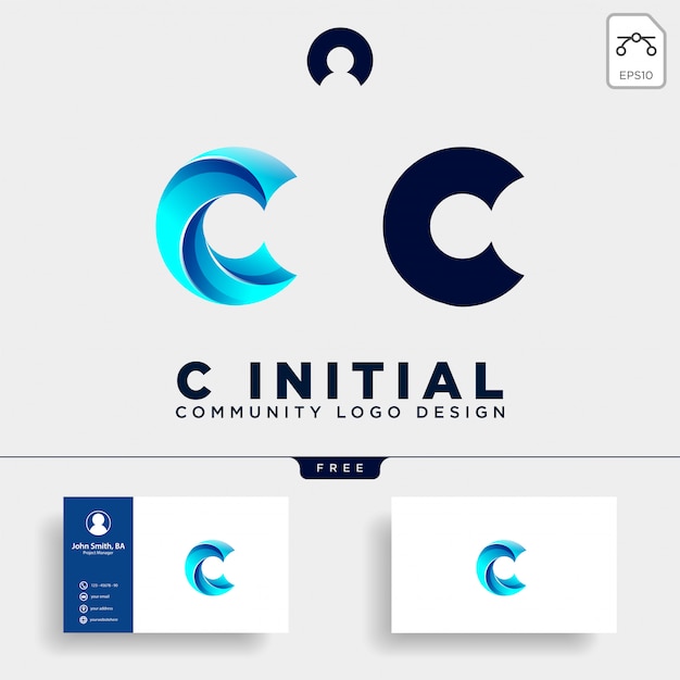 Letter c community human logo template