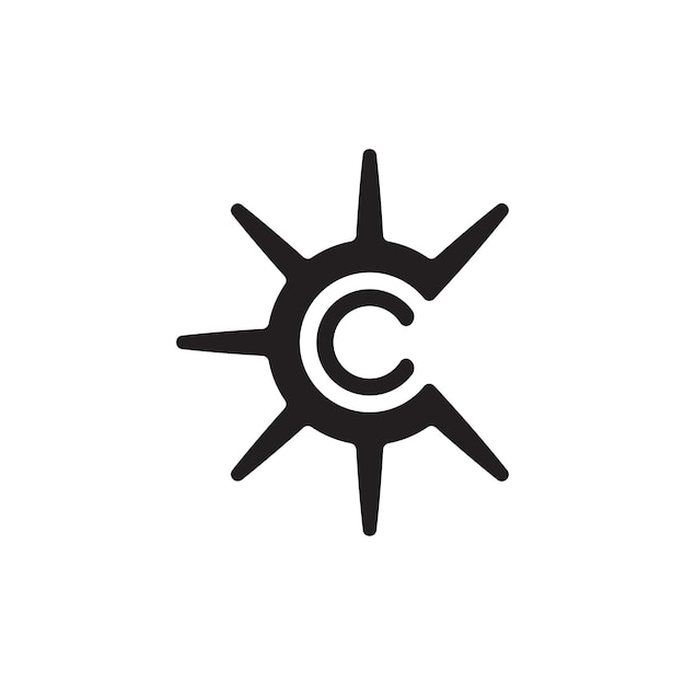 letter C compass logo design