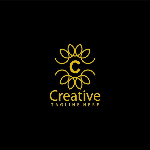 Letter c creatieve logo gouden sjabloon ontwerp vector