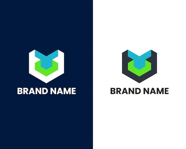 letter c en y met m-logo ontwerpsjabloon