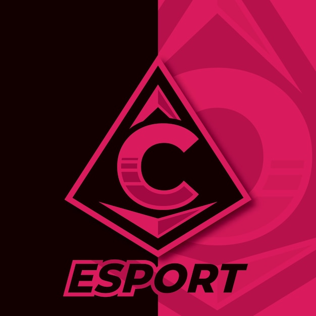 Letter C esport logo triangle esport logo design template badge esport logo illustration vector