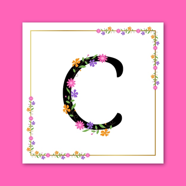 Letter C Floral Decorative Logo Design