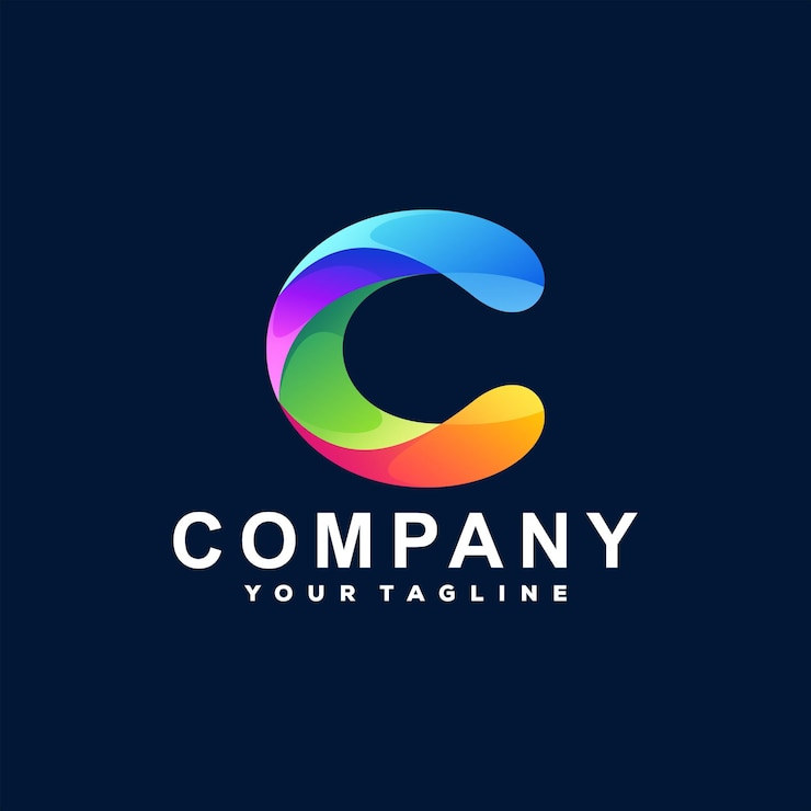 Vector letter c gradient logo design
