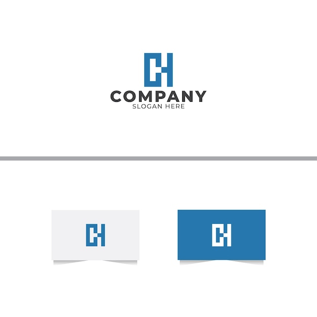 Letter c and h logo design template